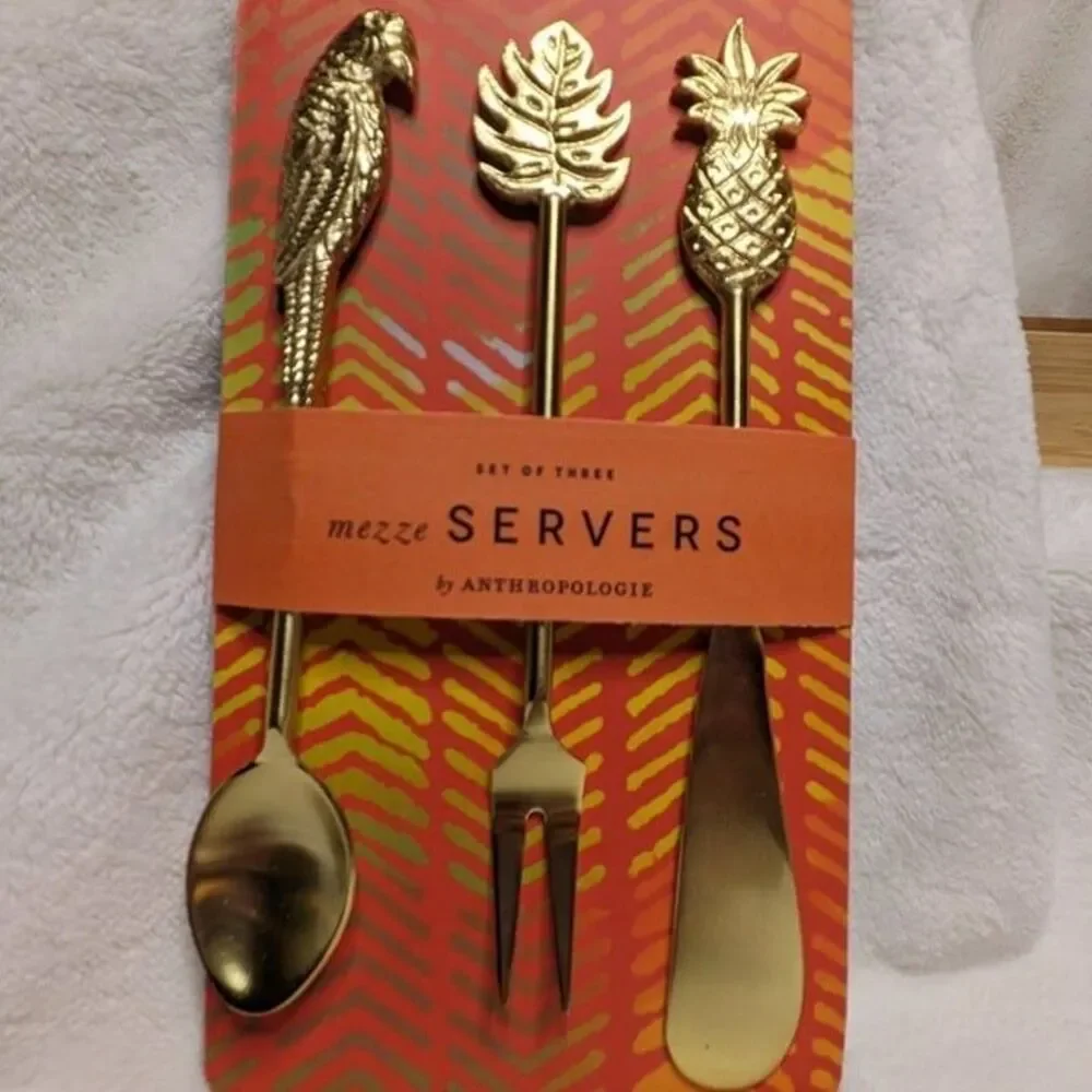 NIB Anthropologie Mezze Servers + Corn on the Prong Tropical Theme BUNDLE